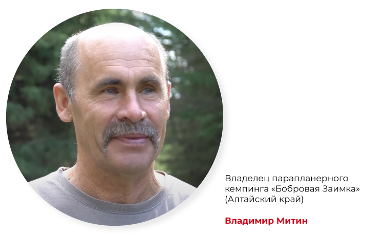 Владимир Митин, владелец парапланерного кемпинга «Бобровая Заимка»